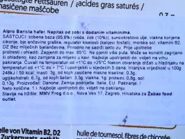 Barista mlijeko od zobi 1 L